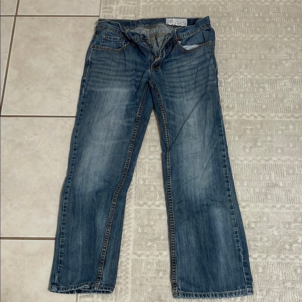 Blue Relaxed Fit Jeans with Classic Fading